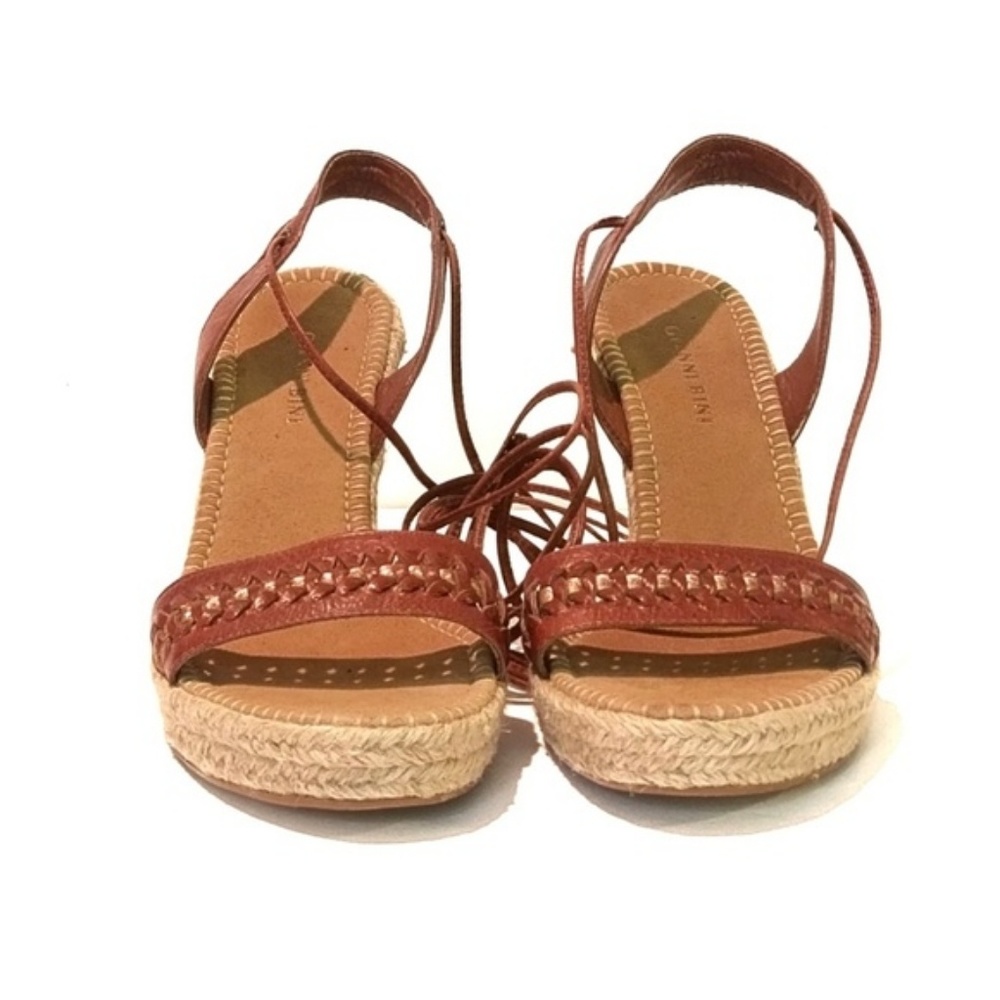 Strappy Platform Leather Sandals Euc - image 2